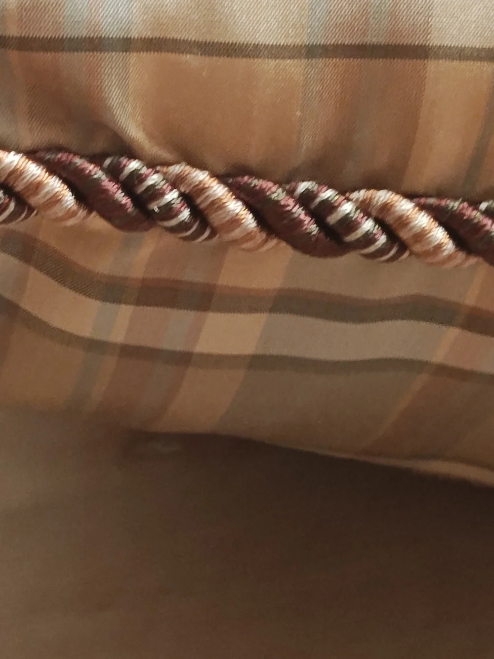 Cottagecore Vintage 1980s Silk Taffeta Pillow With Tassel Fringe